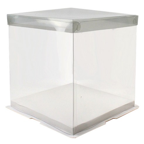 아이엔피 사각 포장상자 2호 215 x 215 x 230 mm, 투명 + 투명(상자), 3개
