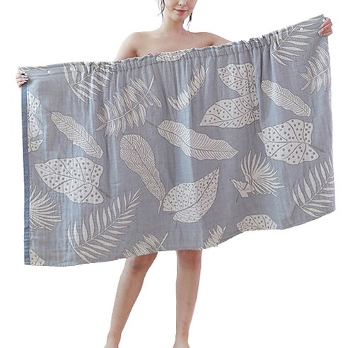 데이소이 소프트 원피스 샤워 가운 75 x 140 cm, 블루 리프, 1개
