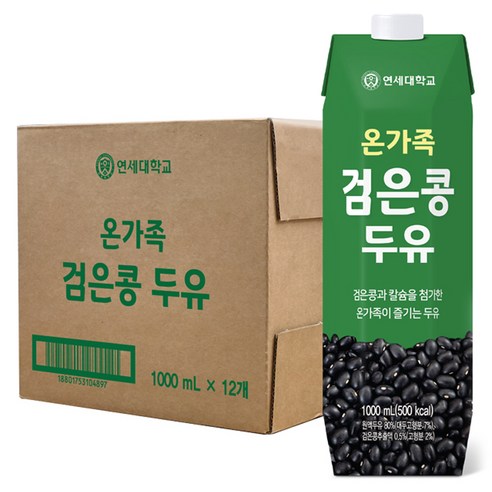 온가족 검은콩 두유, 1L, 12개