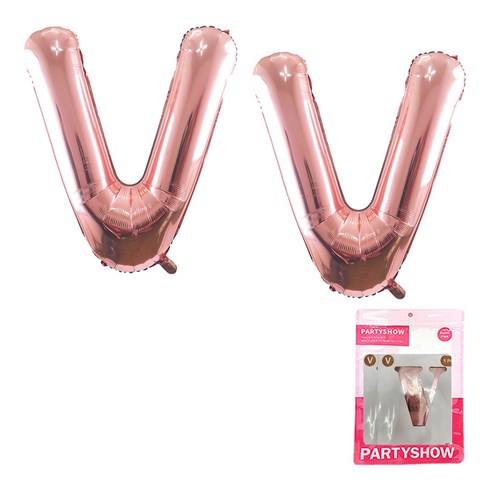 파티쇼 알파벳 은박 풍선 대 2p, 로즈골드(V), 1개