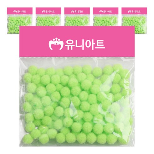 유니아트 1000 퐁퐁 10mm, 연두, 6개