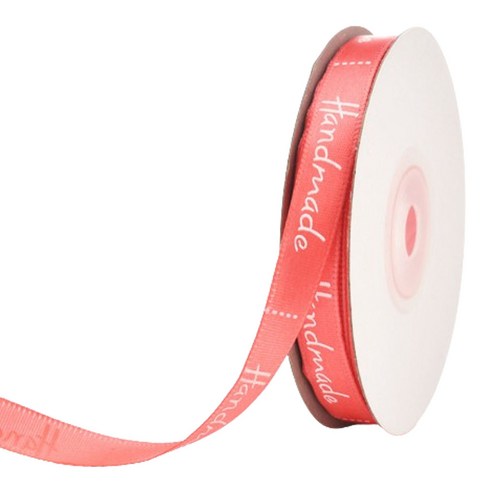 아이엔피 폴리에스터 핸드메이드 레터링 리본 10mm, 핫핑크, 1개, 22m