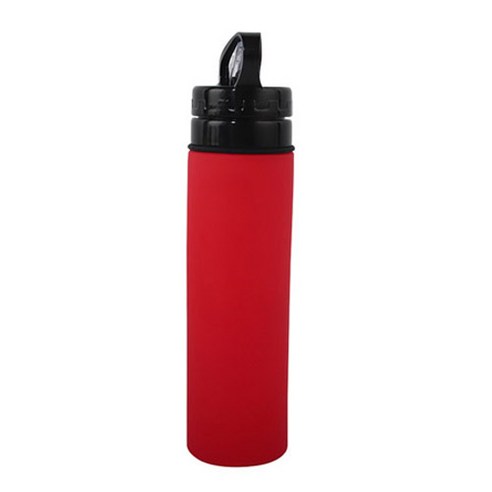 시크메틱 실리콘 접이식 스포츠물병, 레드, 450ml, 1개