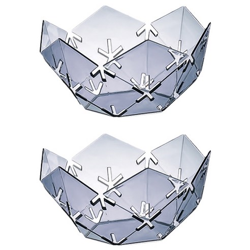 블럭마트 럭셔리 투명 꽃잎 주방볼 TYPE2, 블루, 2개