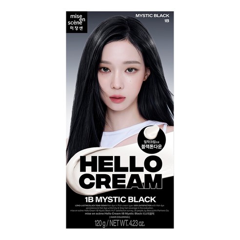 미쟝센 헬로크림 염모제 120g, 1B 미스틱블랙, 1개