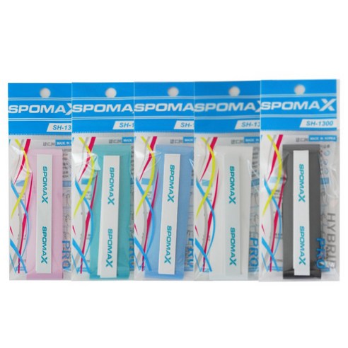SPOMAX 하이브리드 프로 오버 그립 SH-1300, 블랙 + 민트 + 핑크 + 스카이블루 + 화이트, 5개