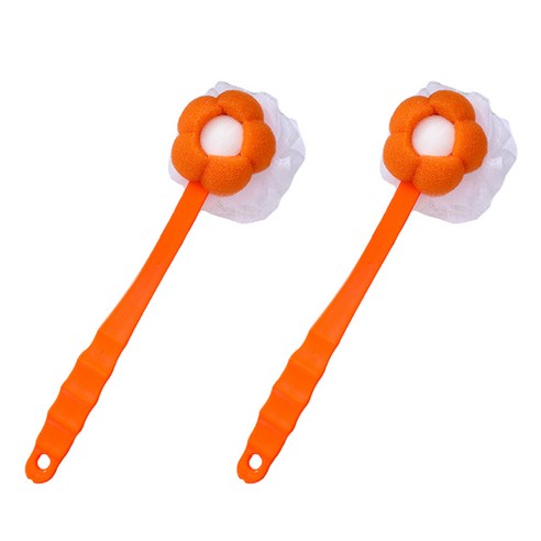 언헤브 2in1 플라워 샤워 바디 브러쉬, 오렌지, 1개입, 2개