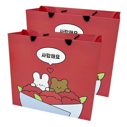 도나와친구들 카네이션 쇼핑백, 02 사랑해요 4호, 2개