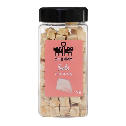 펫츠플레이트 반려동물 동결건조 트릿 간식, 가자미맛, 50g, 1개