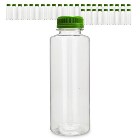 미르 투명 페트병 프리미엄, 500ml, 32개, 딥그린캡