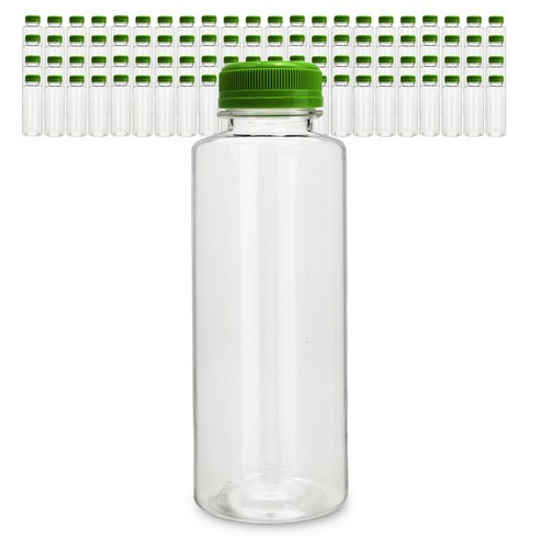 미르 투명 페트병 프리미엄, 500ml, 93개, 딥그린캡