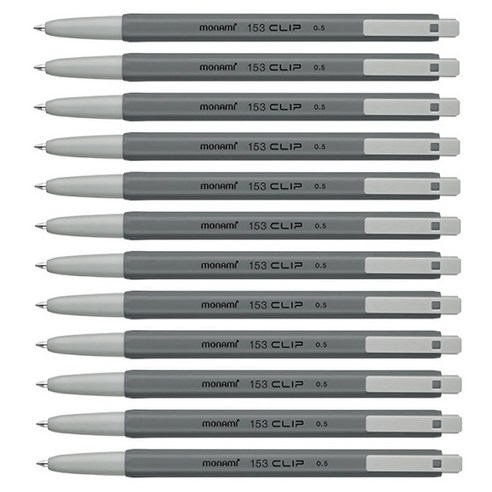 모나미 153 클립 0.5mm, 흑색, 12개