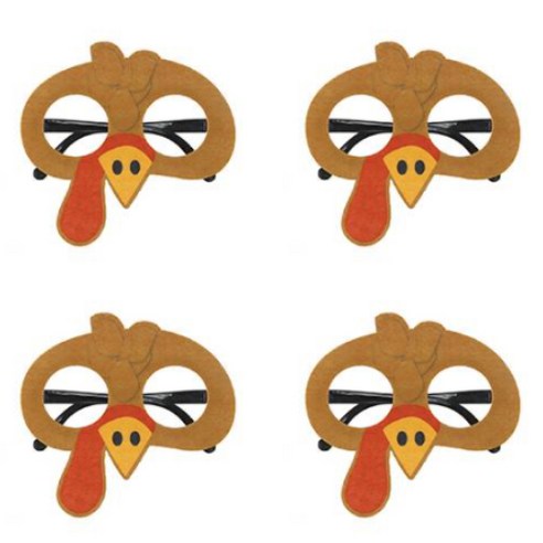 알로데 터키 페스티벌 파티안경, TYPE02 갈색칠면조, 4개
