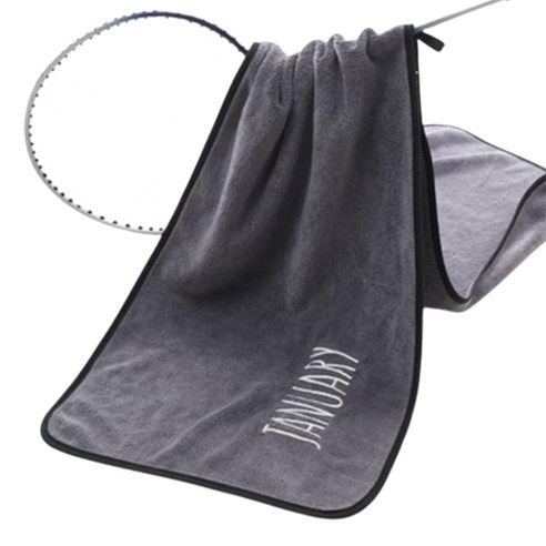 소니오 부드러운 자수 스포츠 타월 30 x 105 cm, 13 딥그레이1월, 1개