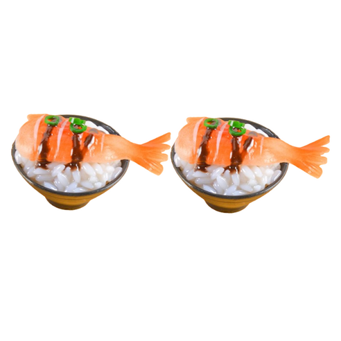 리나블루 일식당 덮밥 돈부리 모형 5cm 2p, 새우초밥3