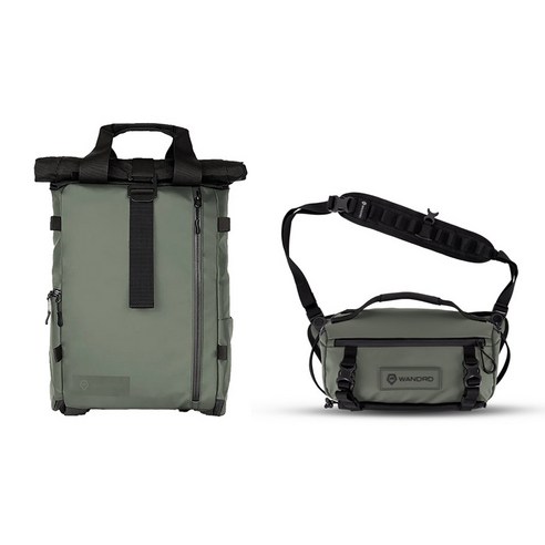 원더드 New PRVKE Lite 백팩 11L + ROGUE 슬링백 6L 세트, 그린, 1개