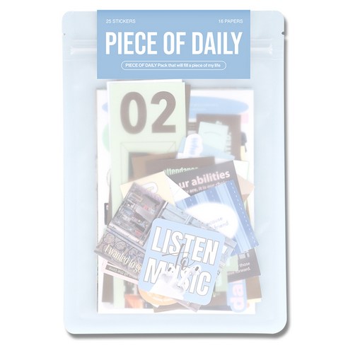 워너디스 피스 오브 데일리 엽서 스티커 팩, 혼합색상, 1개