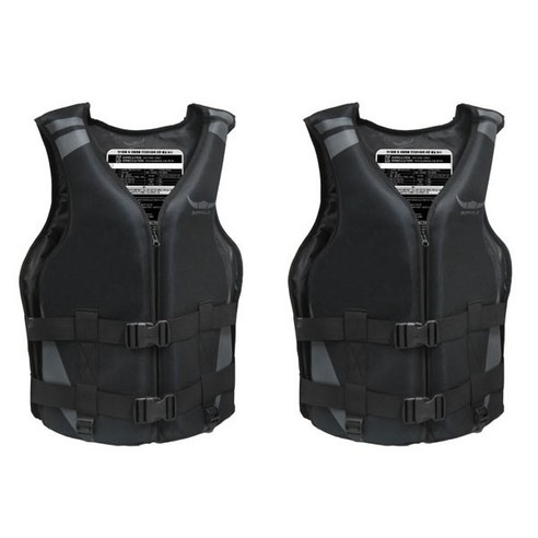 버팔로 비에프엘 보조부력복 시크 네오프렌 구명조끼 2종 세트, 제트블랙