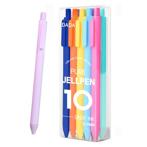 다다 퓨어 젤펜 0.5mm 10p, 혼합색상, 1개