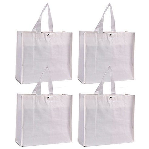 에스앤큐 분리수거 다용도 타포린백 대형 42 x 40 x 25 cm, 화이트, 4개