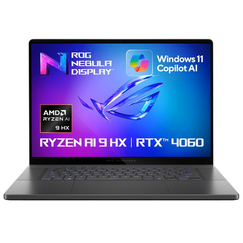 에이수스 2024 ROG 제피러스 G16 라이젠 AI 9 HX 지포스 RTX 4060 GA605WV-QR066W, 이클립스 그레이, 1TB, 32GB, WIN11 Home 
노트북