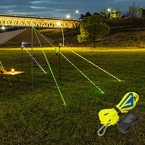 캠핑의 밤을 환하게 밝히는 똑똑한 조명 로프