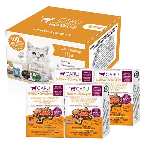 카루펫푸드 전연령 고양이 클래식 스튜, 치킨+크랩, 624g, 1개