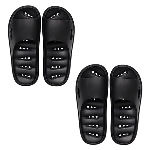 블럭마트 남성용 미끄럼방지 eav 욕실화, 블랙, 2개