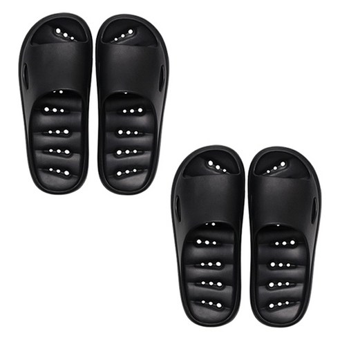 남성용 블럭마트 미끄럼방지 eav 욕실화, 블랙, 2개