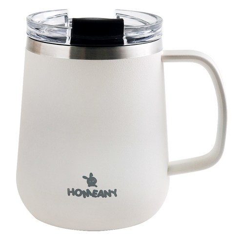 홈애니 마카롱 스텐머그컵 330ml, 아이보리, 1개