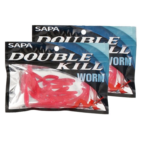 싸파 더블킬 미니 쉐드 웜 50mm, 레드(SDK-MSW-50R), 20g, 2개