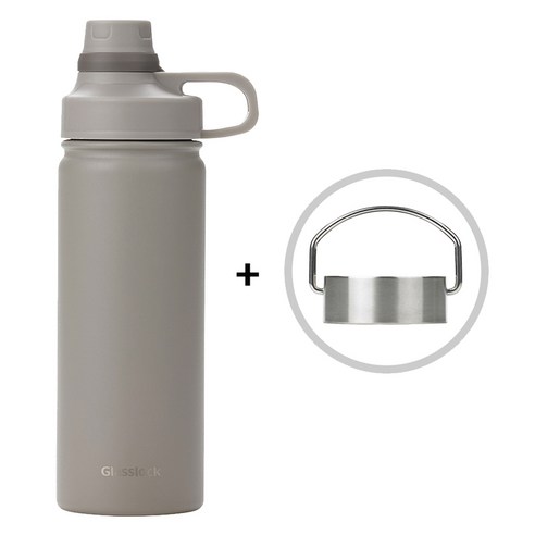 글라스락 듀얼 리드 텀블러 A TYPE, 데저트 그레이, 500ml, 1개