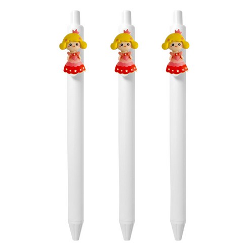 큐티파츠 젤펜 프린세스 0.5mm, 레드, 3개