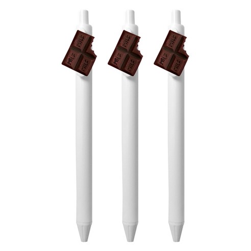 큐티파츠 젤펜 초콜릿 0.5mm, 브라운, 3개
