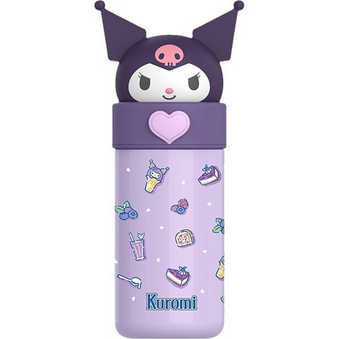 이현 산리오 캐릭터 텀블러 물병 보온 보냉병, 1개, 350ml, 쿠로미