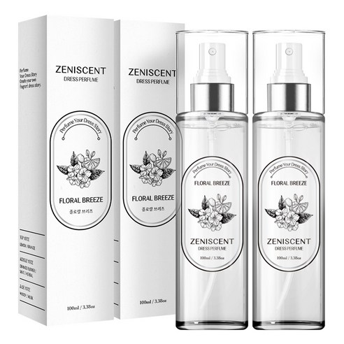 제니센트 드레스퍼퓸 플로랄 브리즈 섬유 탈취제, 100ml, 2개