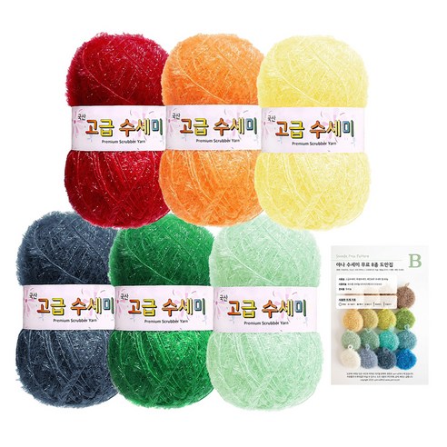 yarna 고흐 수세미 80g x 6p + 도안 B 명화컨셉 세트, 1세트, 6 꽃 피는 정원