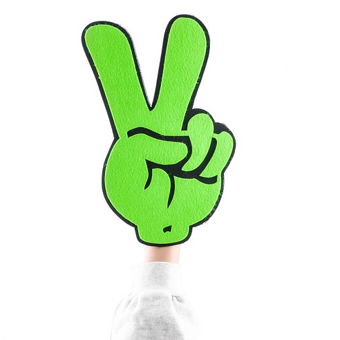 파티쇼 응원 브이 손가락장갑, 그린, 1개