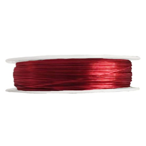 데이소이 컬러풀 공예 철사 0.4mm x 50m, 레드, 1개