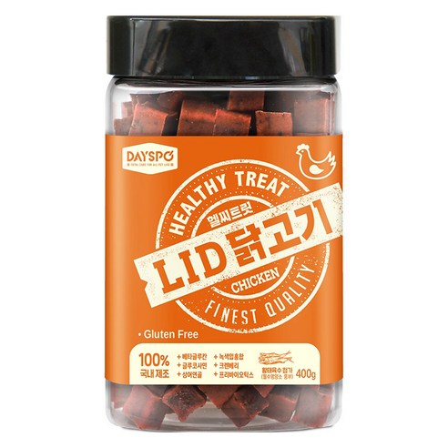 데이스포 강아지 헬시 트릿 LID 져키 간식, 치킨, 400g, 1개