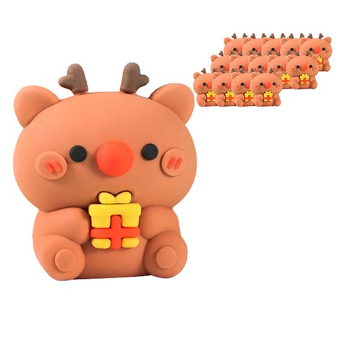 마켓감성 실리콘 캐릭터 연필깎이, 루돌프, 15개