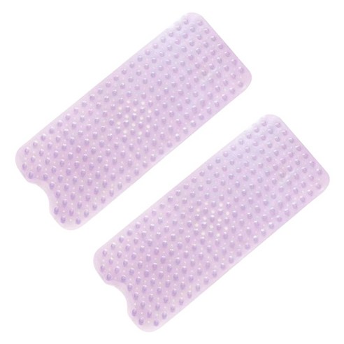 블럭마트 심플 욕실 미끄럼방지 매트 100 x 40 cm, 투명퍼플, 2개