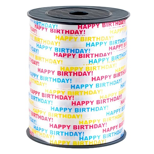 파티쇼 메세지 풍선 컬링 리본 대, 생일화이트, 1개