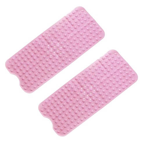 블럭마트 심플 욕실 미끄럼방지매트, 핑크, 2개