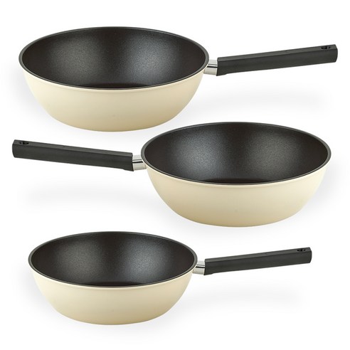 퀸센스 샌드 후라이팬 세트 3개, 베이지, 궁중팬 24cm + 궁중팬 28cm 2p, 1세트