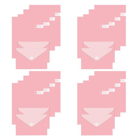 톡톡팬시 CMYK컬러 편지지 16p + 봉투 8p 세트, 코랄핑크, 1세트