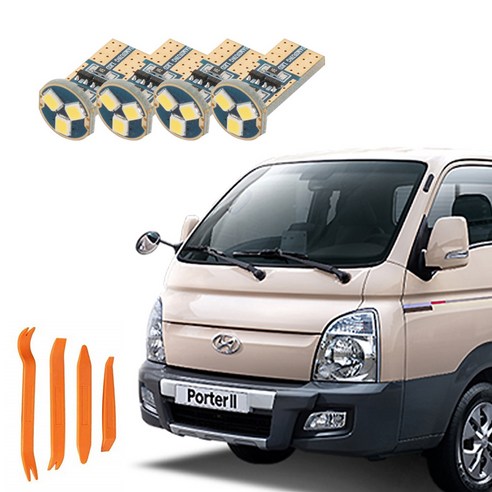 카템 차량용 루나 LED 실내등 + 다용도 리무버, 1세트, 현대 포터2 / EV 더블캡 2020형~