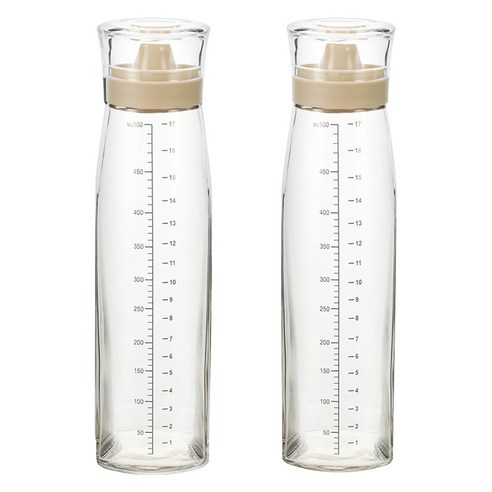 시노글라스 신형 오일병 양념병 베이지, 2개, 500ml