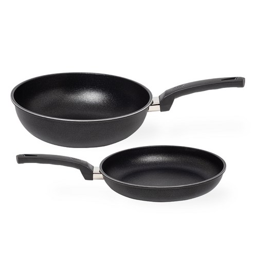 인터쿡 인덕션 프라이팬 세트 2종, 블랙, 1세트, 후라이팬 24cm + 궁중팬 28cm