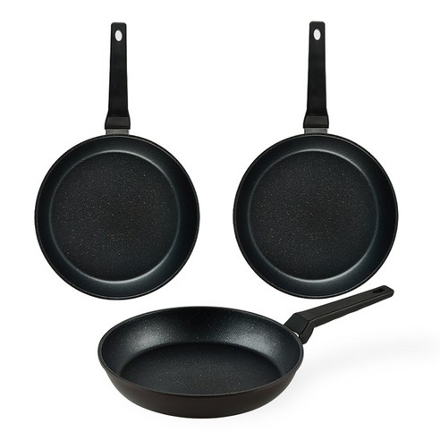 퀸센스 디너 후라이팬 3종 세트, 브라운, 후라이팬 28cm x 2p +후라이팬 24cm, 1세트